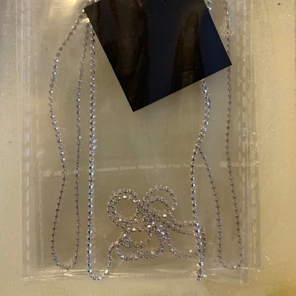NIB Stella & Dot 30” Faceted Ball Chain Silver